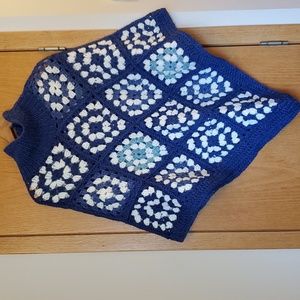 Handmade Crochet Granny Square Poncho